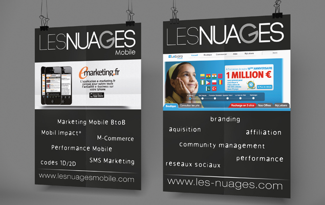 Création et gestion de l'impression pour la réalisation des affiches de l'agence Les Nuages pour leur visibilité lors de salon